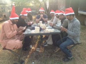 voorbereiding kerstkaart Radboud Spruit Grafkisten