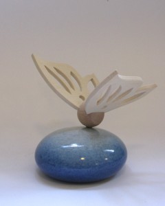 Mini vlinder urn blauw
